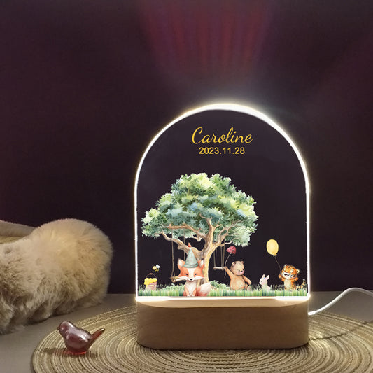 Personalized night light for Baby gift birth, Baby room decor lamp