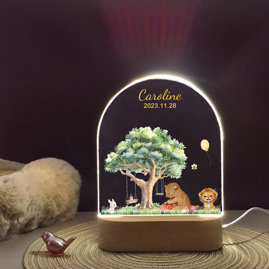 Personalized night light for Baby gift birth, Baby room decor lamp