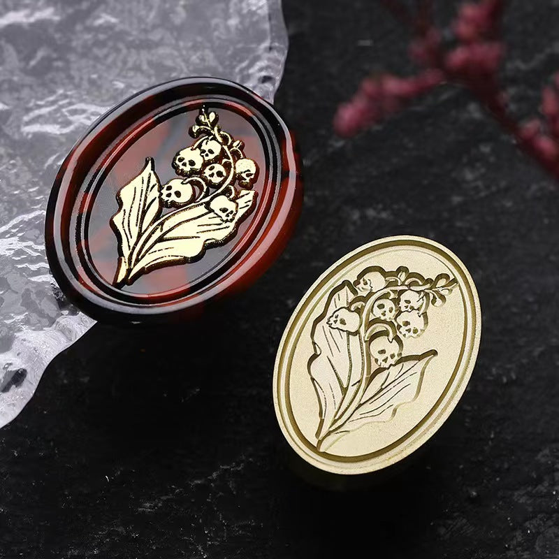 Lily of the Valley skull Wax Seal Stamp