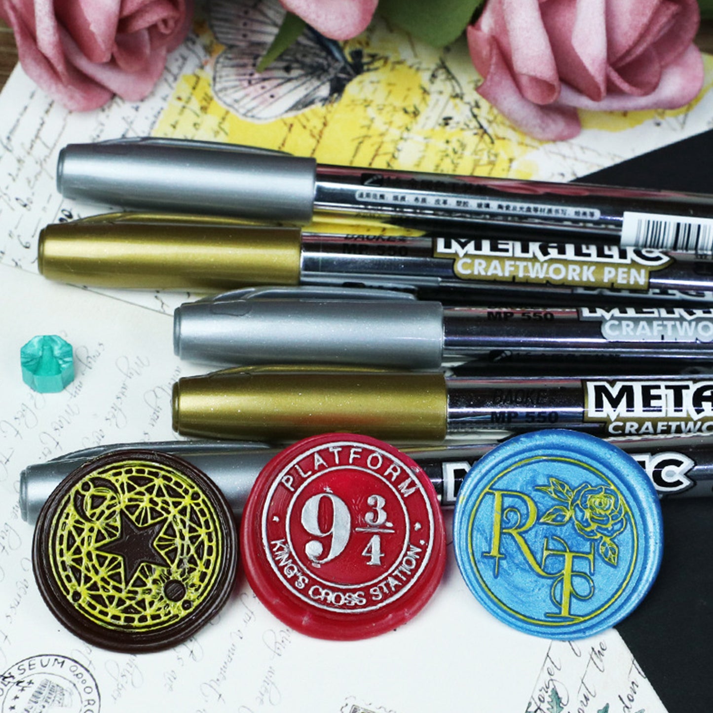 Metallic Marker Pens, Sealing Wax Pens