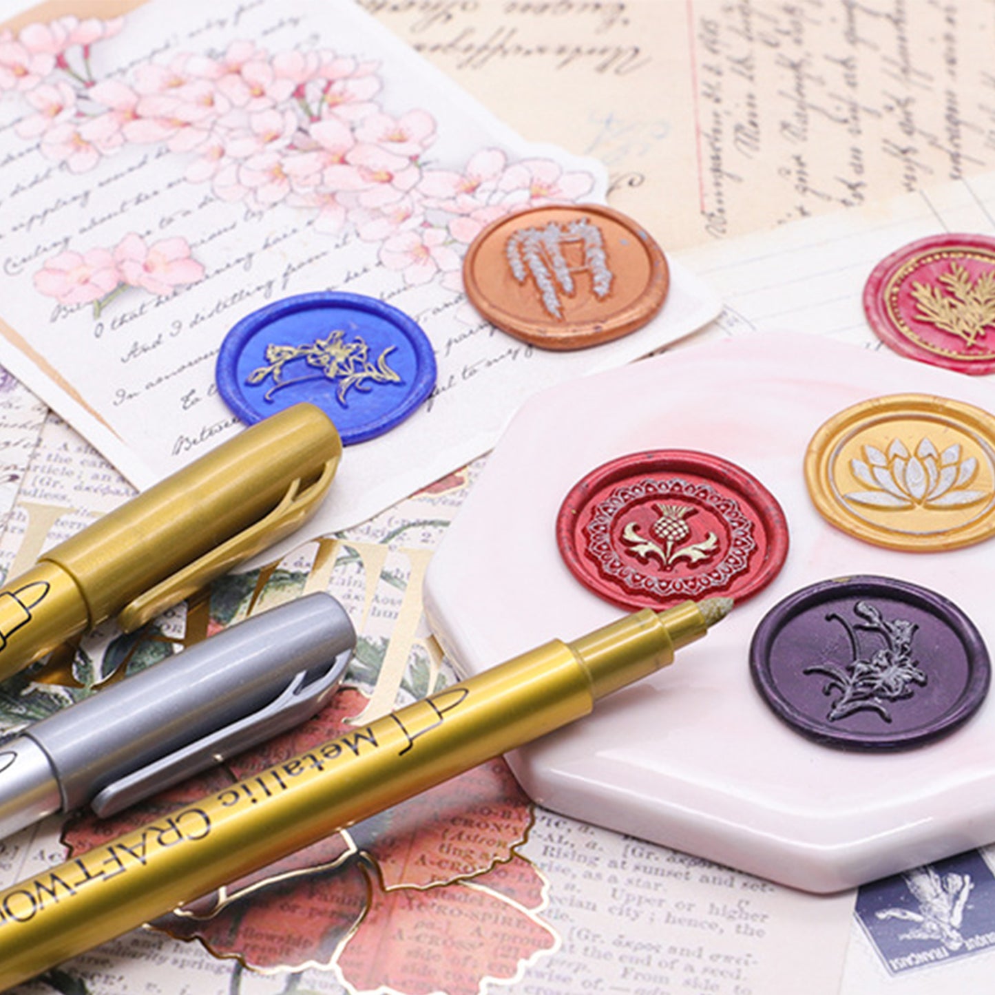 Metallic Marker Pens, Sealing Wax Pens