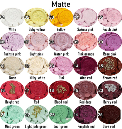 Matte Sealing wax beads 100pcs, 60 colors Wax Sealing beads