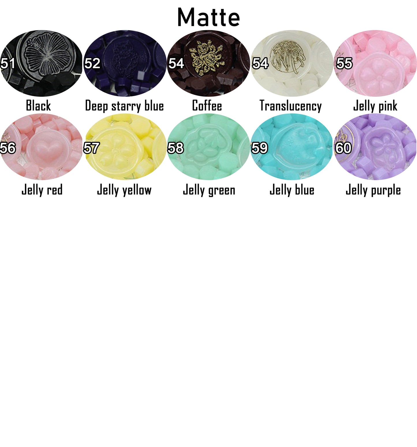 Matte Sealing wax beads 100pcs, 60 colors Wax Sealing beads