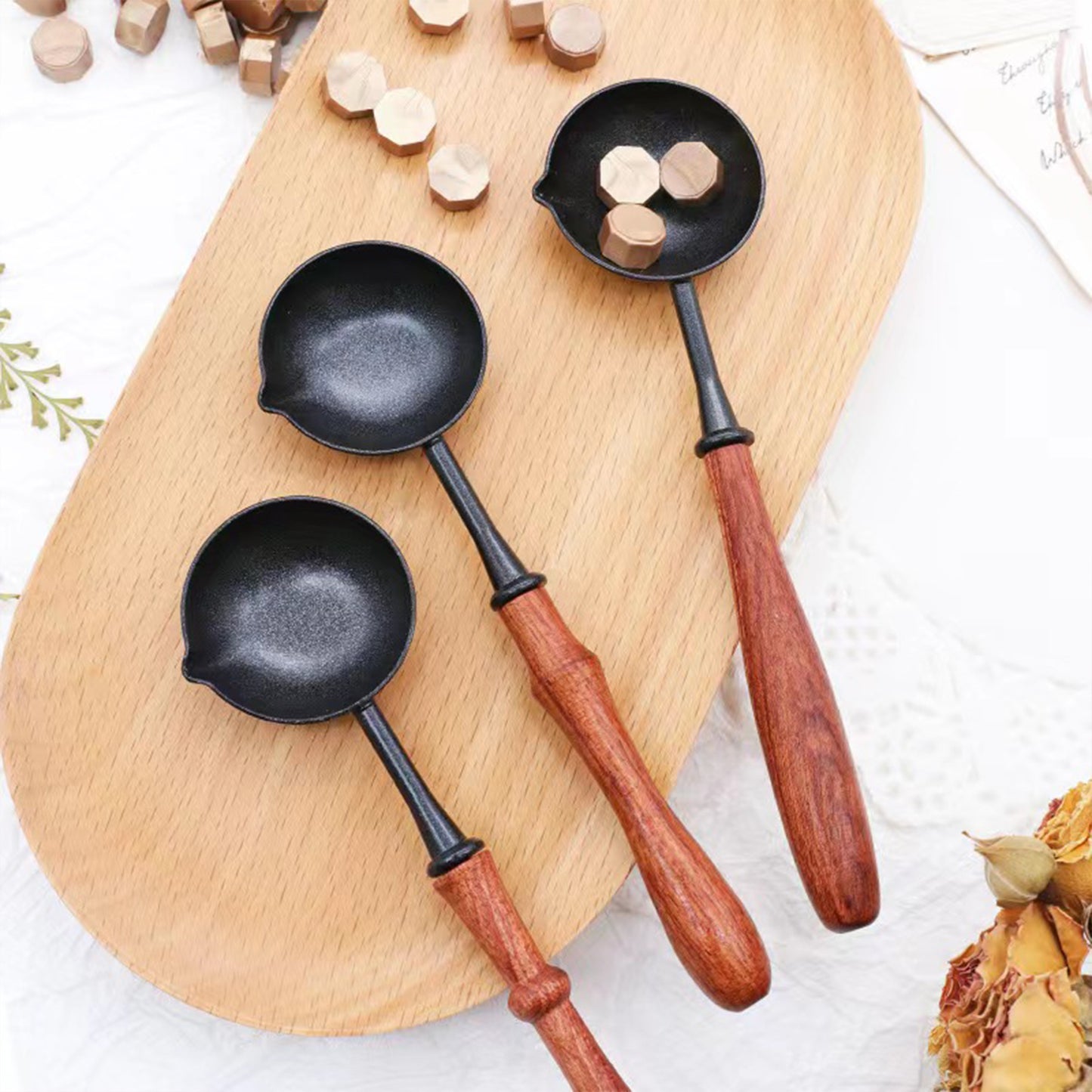 A non-stick wax spoons, Wooden Sealing Wax Spoon