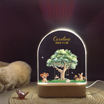 Personalized night light for Baby gift birth, Baby room decor lamp