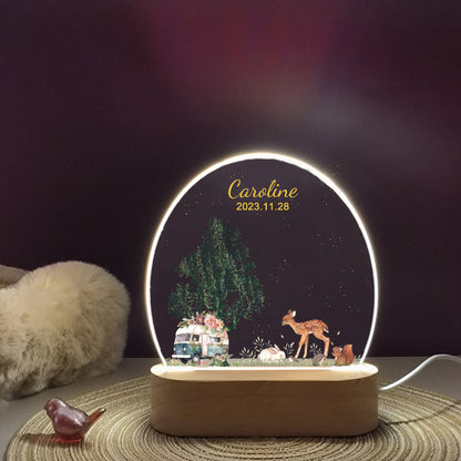 Personalized night light for Baby gift birth, Baby room decor lamp